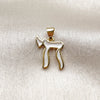Oro Laminado Religious Pendant, Gold Filled Style White Enamel Finish, Golden Finish, 05.459.0038