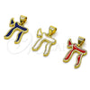 Oro Laminado Religious Pendant, Gold Filled Style Blue Enamel Finish, Golden Finish, 05.459.0038.2