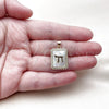 Oro Laminado Religious Pendant, Gold Filled Style with Ivory Mother of Pearl and White Micro Pave, Polished, Golden Finish, 05.459.0039