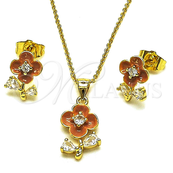 Gold Filled Ring — Earring and Pendant Adult Set Flower and Teardrop — main product view — SKU 165982 | Oro Laminado anillo — Earring and Pendant Adult Set flor and Teardrop — SKU 165982