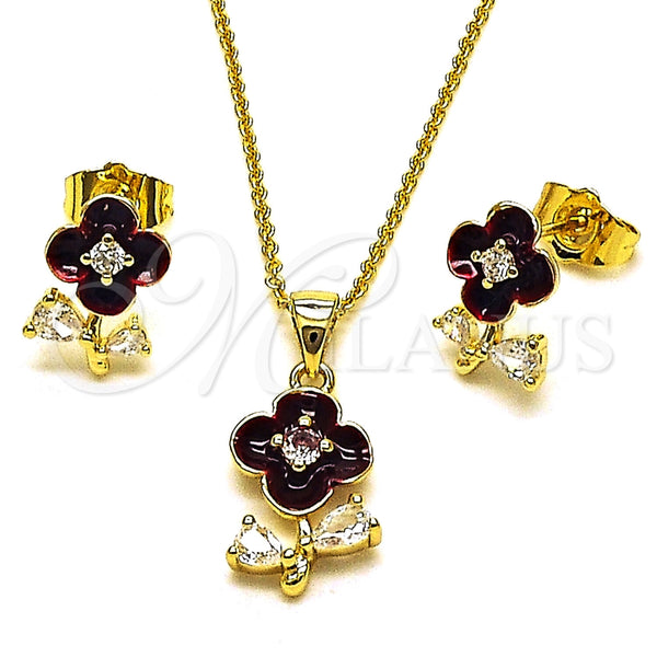 Gold Filled Ring — Earring and Pendant Adult Set Flower and Teardrop — main product view — SKU 165985 | Oro Laminado anillo — Earring and Pendant Adult Set flor and Teardrop — SKU 165985