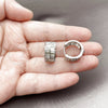 Rhodium Gold Filled Huggie Hoop, Baguette and Heart Design, with White Cubic Zirconia, Polished, Rhodium Finish, 02.267.0073.6.16