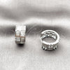 Rhodium Gold Filled Huggie Hoop, Baguette and Heart Design, with White Cubic Zirconia, Polished, Rhodium Finish, 02.267.0073.6.16