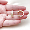 Oro Laminado Huggie Hoop, Gold Filled Style Baguette Design, with White Cubic Zirconia, Polished, Golden Finish, 02.267.0074.20