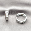 Rhodium Gold Filled Huggie Hoop, Baguette Design, with White Cubic Zirconia, Polished, Rhodium Finish, 02.267.0074.1.20
