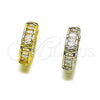 Rhodium Gold Filled Huggie Hoop, Baguette Design, with White Cubic Zirconia, Polished, Rhodium Finish, 02.267.0074.1.20