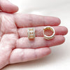 Oro Laminado Huggie Hoop, Gold Filled Style Cluster Design, with White Cubic Zirconia, Polished, Golden Finish, 02.267.0076.15