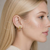 Oro Laminado Huggie Hoop, Gold Filled Style Cluster Design, with Multicolor and White Cubic Zirconia, Polished, Golden Finish, 02.267.0076.4.15