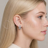 Rhodium Gold Filled Huggie Hoop, Cluster Design, with White Cubic Zirconia, Polished, Rhodium Finish, 02.267.0076.5.15