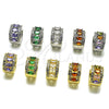 Rhodium Gold Filled Huggie Hoop, Cluster Design, with White Cubic Zirconia, Polished, Rhodium Finish, 02.267.0076.5.15