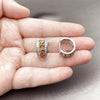 Rhodium Gold Filled Huggie Hoop, Cluster Design, with Garnet and White Cubic Zirconia, Polished, Rhodium Finish, 02.267.0076.6.15
