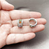 Rhodium Gold Filled Huggie Hoop, Cluster Design, with Multicolor and White Cubic Zirconia, Polished, Rhodium Finish, 02.267.0076.9.15