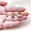 Oro Laminado Huggie Hoop, Gold Filled Style Cluster Design, with Garnet and White Cubic Zirconia, Polished, Golden Finish, 02.267.0077.1.15