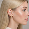 Rhodium Gold Filled Huggie Hoop, Cluster Design, with White Cubic Zirconia, Polished, Rhodium Finish, 02.267.0077.5.15