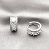 Rhodium Gold Filled Huggie Hoop, Cluster Design, with White Cubic Zirconia, Polished, Rhodium Finish, 02.267.0077.5.15