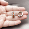 Rhodium Gold Filled Huggie Hoop, Cluster Design, with Garnet and White Cubic Zirconia, Polished, Rhodium Finish, 02.267.0077.6.15