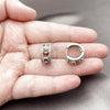 Rhodium Gold Filled Huggie Hoop, Cluster Design, with Multicolor and White Cubic Zirconia, Polished, Rhodium Finish, 02.267.0077.9.15