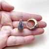 Oro Laminado Huggie Hoop, Gold Filled Style with Sapphire Blue Cubic Zirconia, Polished, Golden Finish, 02.267.0078.1.22