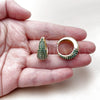 Oro Laminado Huggie Hoop, Gold Filled Style with Green Cubic Zirconia, Polished, Golden Finish, 02.267.0078.2.22