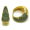Oro Laminado Huggie Hoop, Gold Filled Style with Green Cubic Zirconia, Polished, Golden Finish, 02.267.0078.2.22