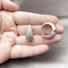 Rhodium Gold Filled Huggie Hoop, with White Cubic Zirconia, Polished, Rhodium Finish, 02.267.0078.5.22