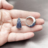 Rhodium Gold Filled Huggie Hoop, with Sapphire Blue Cubic Zirconia, Polished, Rhodium Finish, 02.267.0078.6.22