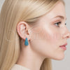 Rhodium Gold Filled Huggie Hoop, with Turquoise Cubic Zirconia, Polished, Rhodium Finish, 02.267.0078.8.22