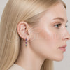 Rhodium Gold Filled Huggie Hoop, with Multicolor Cubic Zirconia, Polished, Rhodium Finish, 02.267.0079.1.25