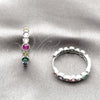 Rhodium Gold Filled Huggie Hoop, with Multicolor Cubic Zirconia, Polished, Rhodium Finish, 02.267.0079.1.25