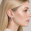 Rhodium Gold Filled Huggie Hoop, Baguette Design, with White Cubic Zirconia, Polished, Rhodium Finish, 02.267.0080.1.22