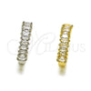 Rhodium Gold Filled Huggie Hoop, Baguette Design, with White Cubic Zirconia, Polished, Rhodium Finish, 02.267.0080.1.22