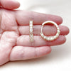 Oro Laminado Huggie Hoop, Gold Filled Style Baguette Design, with White Cubic Zirconia, Polished, Golden Finish, 02.267.0081.25