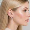 Rhodium Gold Filled Huggie Hoop, with White Micro Pave, Polished, Rhodium Finish, 02.267.0082.1.20