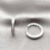 Rhodium Gold Filled Huggie Hoop, with White Micro Pave, Polished, Rhodium Finish, 02.267.0082.1.20