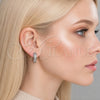 Rhodium Gold Filled Huggie Hoop, with White Micro Pave, Polished, Rhodium Finish, 02.267.0083.1.20