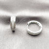 Rhodium Gold Filled Huggie Hoop, with White Micro Pave, Polished, Rhodium Finish, 02.267.0083.1.20