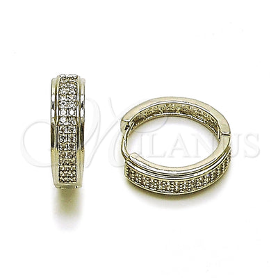 White Gold Filled Rhodium Gold Filled Huggie Hoop, with White Micro Pave, Polished, Rhodium Finish, 02.267.0083.1.20 for wholesale, main product view
