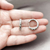 Rhodium Gold Filled Huggie Hoop, with White Micro Pave, Polished, Rhodium Finish, 02.267.0084.1.20