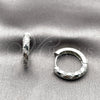 Rhodium Gold Filled Huggie Hoop, with White Micro Pave, Polished, Rhodium Finish, 02.267.0084.1.20