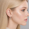 Rhodium Gold Filled Huggie Hoop, with White Cubic Zirconia, Polished, Rhodium Finish, 02.267.0085.1.22