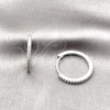 Rhodium Gold Filled Huggie Hoop, with White Cubic Zirconia, Polished, Rhodium Finish, 02.267.0085.1.22