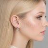 Rhodium Gold Filled Stud Earring, with White Micro Pave, Polished, Rhodium Finish, 02.267.0087