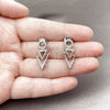 Rhodium Gold Filled Stud Earring, with White Micro Pave, Polished, Rhodium Finish, 02.267.0087