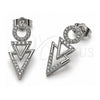 White Gold Filled Stud Earring, with White Micro Pave, Polished, Rhodium Finish, 02.267.0087
