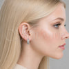 Rhodium Gold Filled Huggie Hoop, with White Micro Pave, Polished, Rhodium Finish, 02.267.0089.1.15