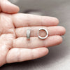 Rhodium Gold Filled Huggie Hoop, with White Micro Pave, Polished, Rhodium Finish, 02.267.0089.1.15
