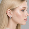 Rhodium Gold Filled Huggie Hoop, with White Micro Pave, Polished, Rhodium Finish, 02.267.0090.1.12