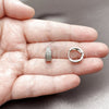 Rhodium Gold Filled Huggie Hoop, with White Micro Pave, Polished, Rhodium Finish, 02.267.0090.1.12