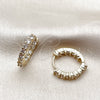 Oro Laminado Huggie Hoop, Gold Filled Style with White Cubic Zirconia, Polished, Golden Finish, 02.267.0091.20