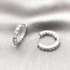 Rhodium Gold Filled Huggie Hoop, with White Cubic Zirconia, Polished, Rhodium Finish, 02.267.0091.1.20